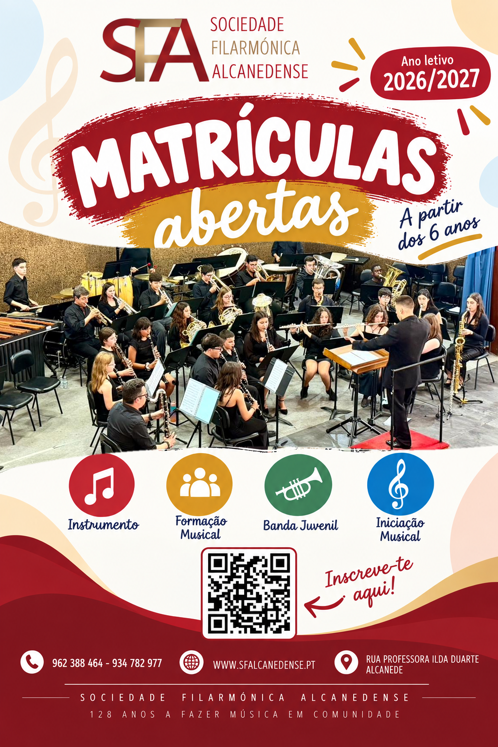 Cartaz Matrículas Abertas – Ano Letivo 2026/2027